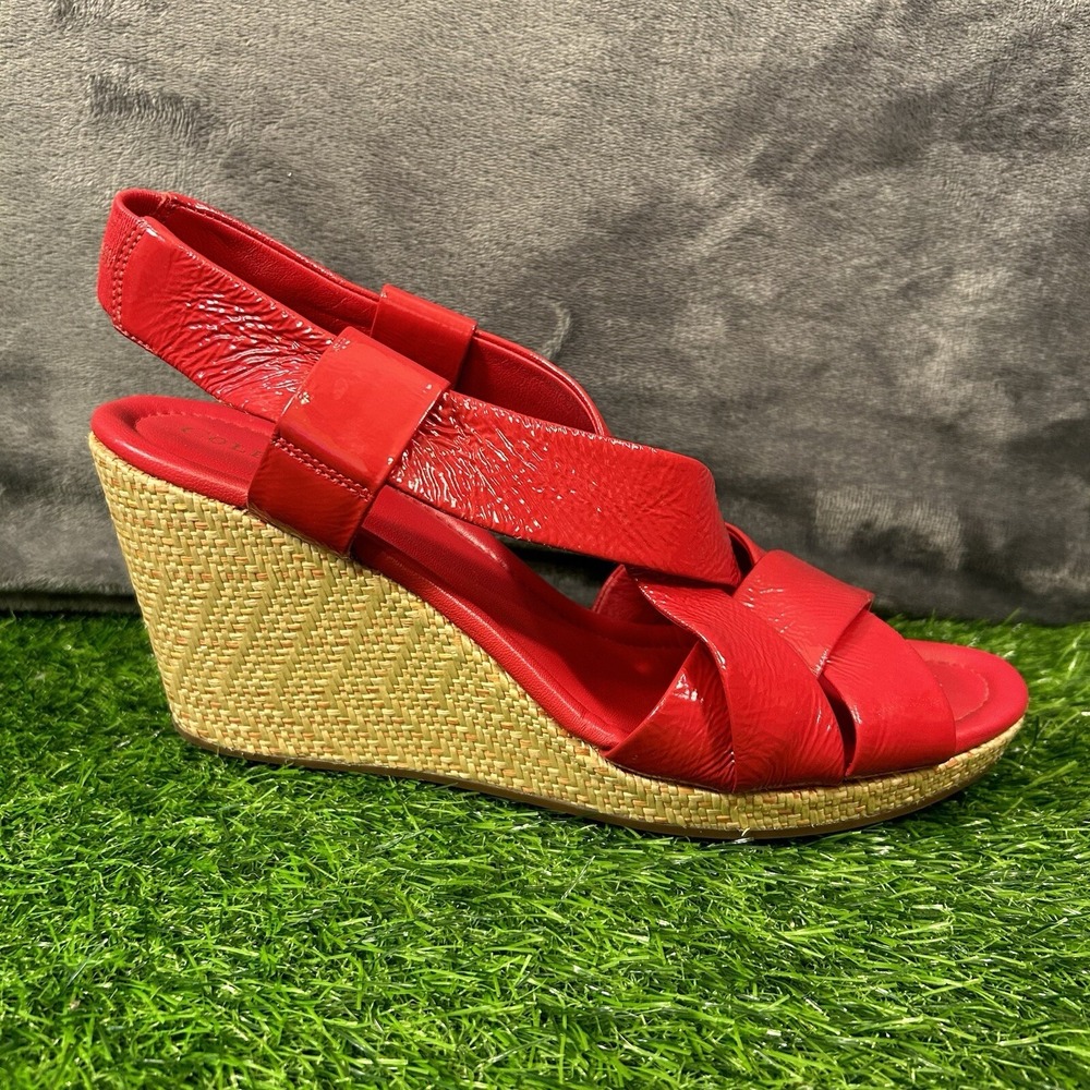 Cole Haan Red Wedge Sandals